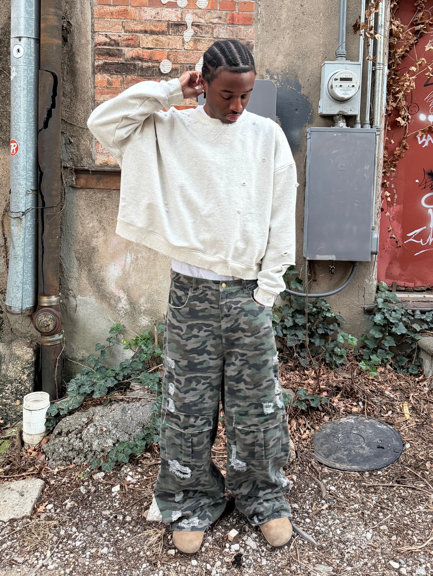 Distressed Camo Cargo pants